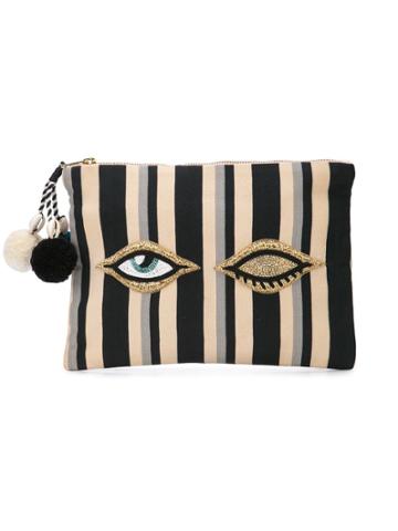 Figue Soma Striped Clutch - Neutrals