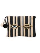 Figue Soma Striped Clutch - Neutrals