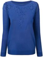 Ermanno Scervino Embroidered Knit Sweater - Blue
