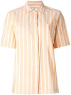 Céline Vintage Striped Short Sleeve Shirt, Women's, Size: 42, Yellow/orange