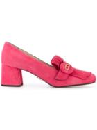 Prada Button-embellished Loafers - Pink & Purple