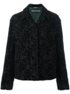 Rochas Buttoned Short Coat, Women's, Size: 38, Black, Silk/cotton