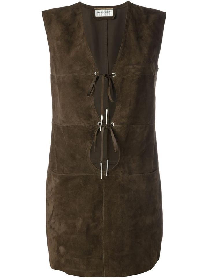 Saint Laurent Lace-up Tunic Dress