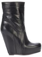Rick Owens Pull-on Wedge Boots - Black