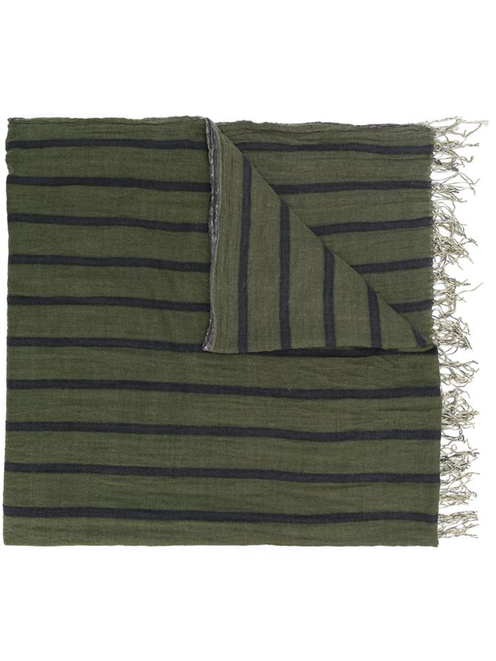 Uma Wang Fringed Knitted Scarf - Green