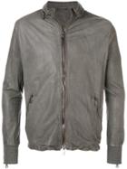 Giorgio Brato Ribbed Cuff Biker Jacket - Grey