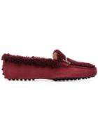 Tod's Gommini Shearling Loafers - Red