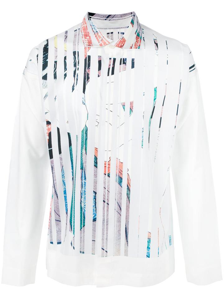 Homme Plissé Issey Miyake Pleated Shirt, Men's, White, Polyester