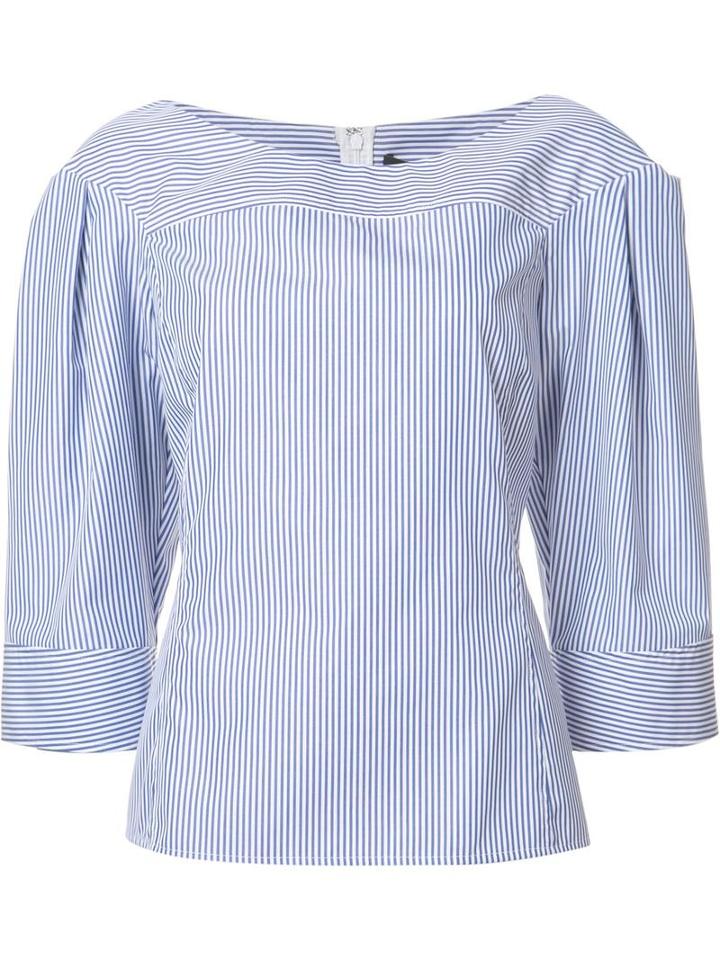 Derek Lam Fine Stripe Blouse, Women's, Size: 40, Blue, Cotton