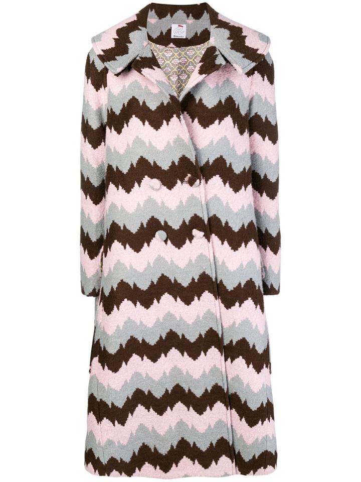 Ultràchic Graphic Print Coat - Brown