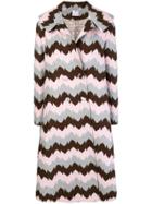 Ultràchic Graphic Print Coat - Brown