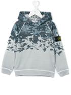 Stone Island Junior - Graphic Print Hoodie - Kids - Cotton - 10 Yrs, Boy's, Grey