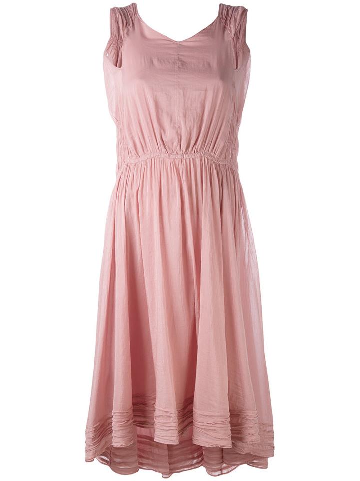 Forte Forte - High-low Gathered Dress - Women - Silk/cotton - 0, Nude/neutrals, Silk/cotton