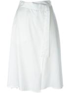Mm6 Maison Margiela Asymmetric Wrap Skirt, Women's, Size: 40, White, Viscose/modal/cupro
