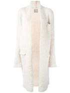 Laneus Flap Pocket Cardi-coat, Women's, Size: 42, White, Polyamide/acrylic/mohair/viscose