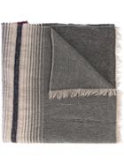 Etro Striped Detail Scarf, Men's, Red, Silk/cashmere/wool