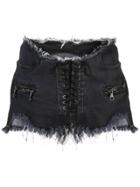 Unravel Project Distressed Denim Shorts - Black