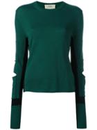 Ports 1961 Distressed Panel Jumper, Size: Small, Green, Virgin Wool/nylon
