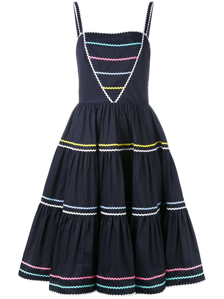 Anna October - Tiered Dress - Women - Cotton - Xs, Blue, Cotton