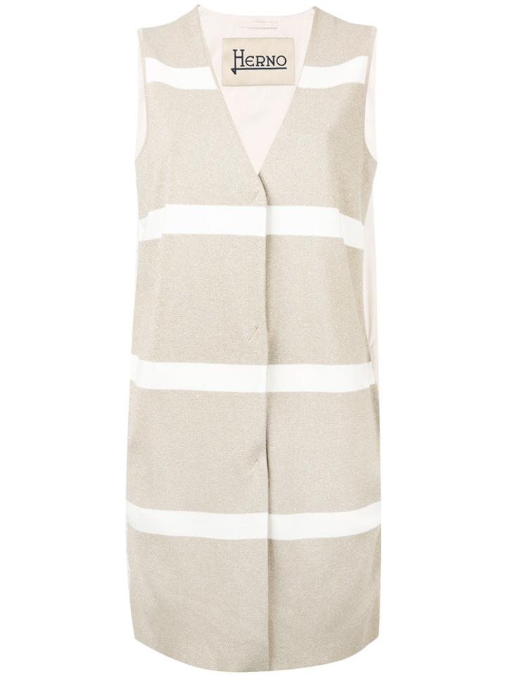 Herno Striped Waistcoat - Nude & Neutrals