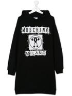 Moschino Kids Teen Logo Print Sweatshirt Dress - Black