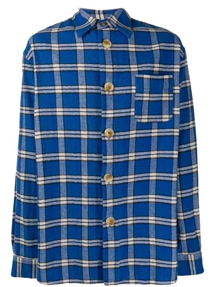 Marni Checked Oversized Shirt - Blue