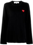 Comme Des Garçons Play Heart Motif Sweater - Black