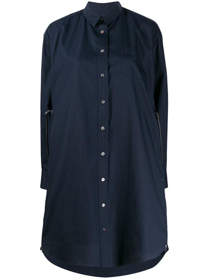 Sacai Extendable Zipped Shirt Dress - Blue