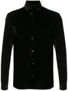 Emporio Armani Velvet Stand-up Collar Shirt - Black