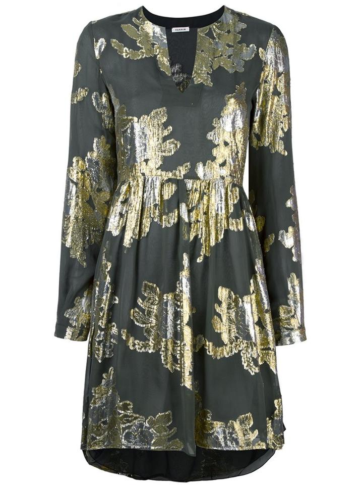 P.a.r.o.s.h. 'sem' Dress, Women's, Size: Xs, Green, Silk/metallic Fibre/polyester