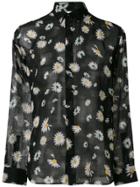 Saint Laurent Floral Long-sleeve Shirt - Black