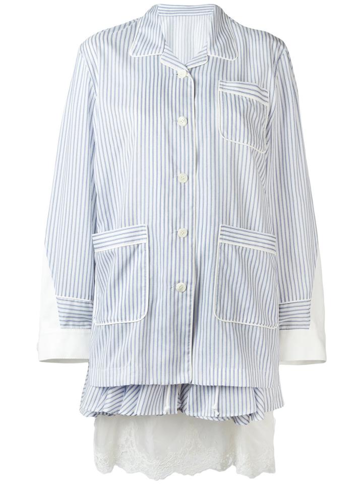 Sacai Layered Pyjama-style Dress - Blue