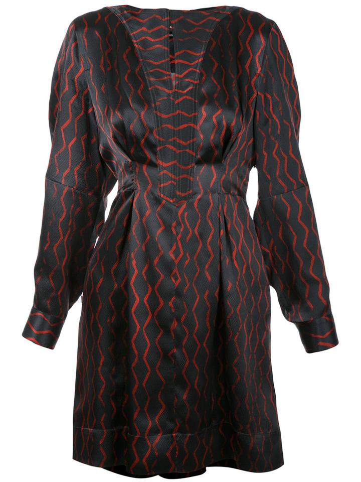 Isabel Marant - Short Striped Dress - Women - Silk - 38, Red, Silk