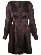 Isabel Marant - Short Striped Dress - Women - Silk - 38, Red, Silk