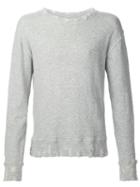 R13 Crew Neck Sweater, Men's, Size: Medium, Grey, Cotton