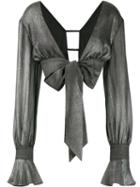 Jonathan Simkhai Long Sleeve Cropped Blouse - Silver