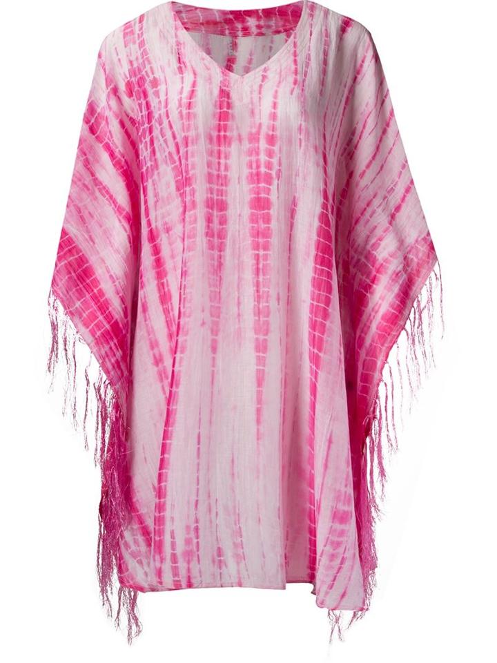 Sub Printed Kaftan, Women's, Pink/purple, Silk/cotton