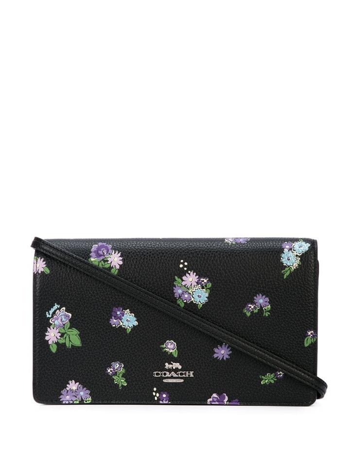 Coach Floral Print Shoulder Bag - Black