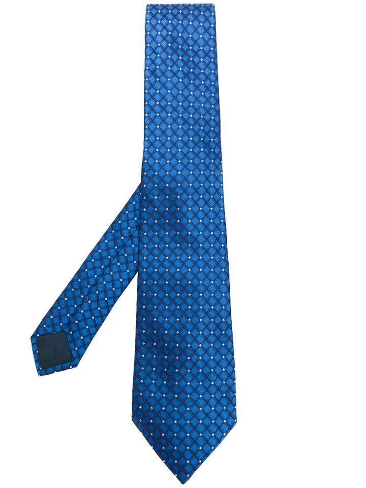 Lanvin Contrast Dot Pattern Tie - Blue