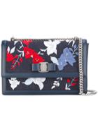 Salvatore Ferragamo Floral Denim Crossbody Bag, Women's, Blue, Cotton/leather