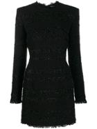 Balmain Short Tweed Dress - Black