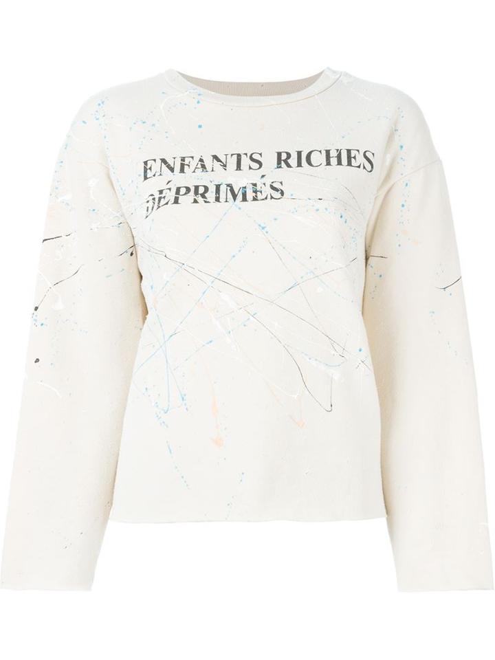 Enfants Riches Deprimes Logo Print Sweatshirt, Women's, Size: M, Nude/neutrals, Cotton