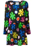 Moschino Flower Power Dress, Women's, Size: 44, Black, Silk