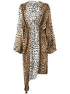Christopher Kane Cheetah Print Asymmetric Dress - Brown