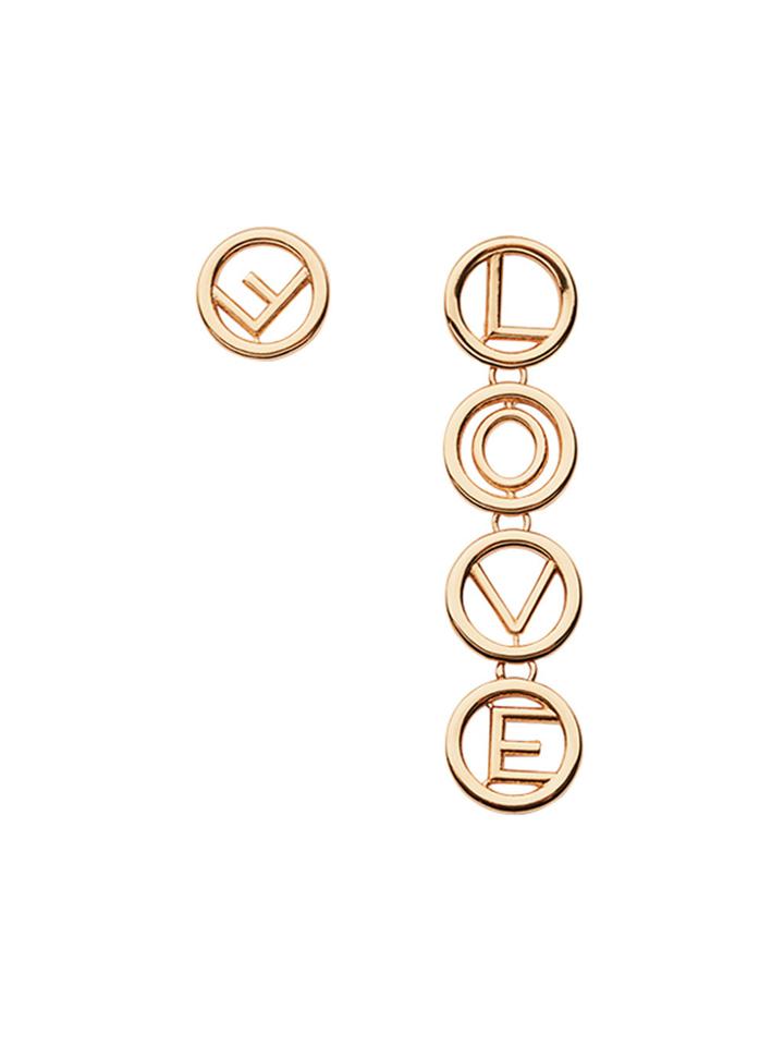 Fendi Love Earrings - Metallic
