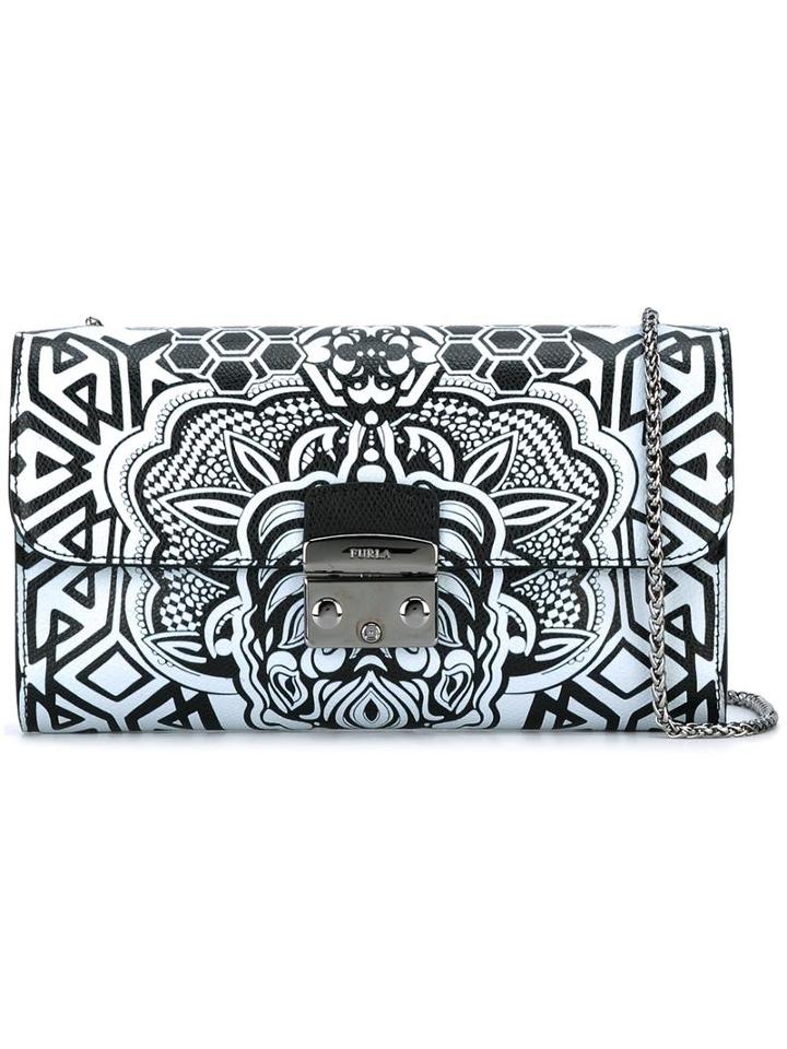 Furla Abstract Print Shoulder Bag, Women's, Black