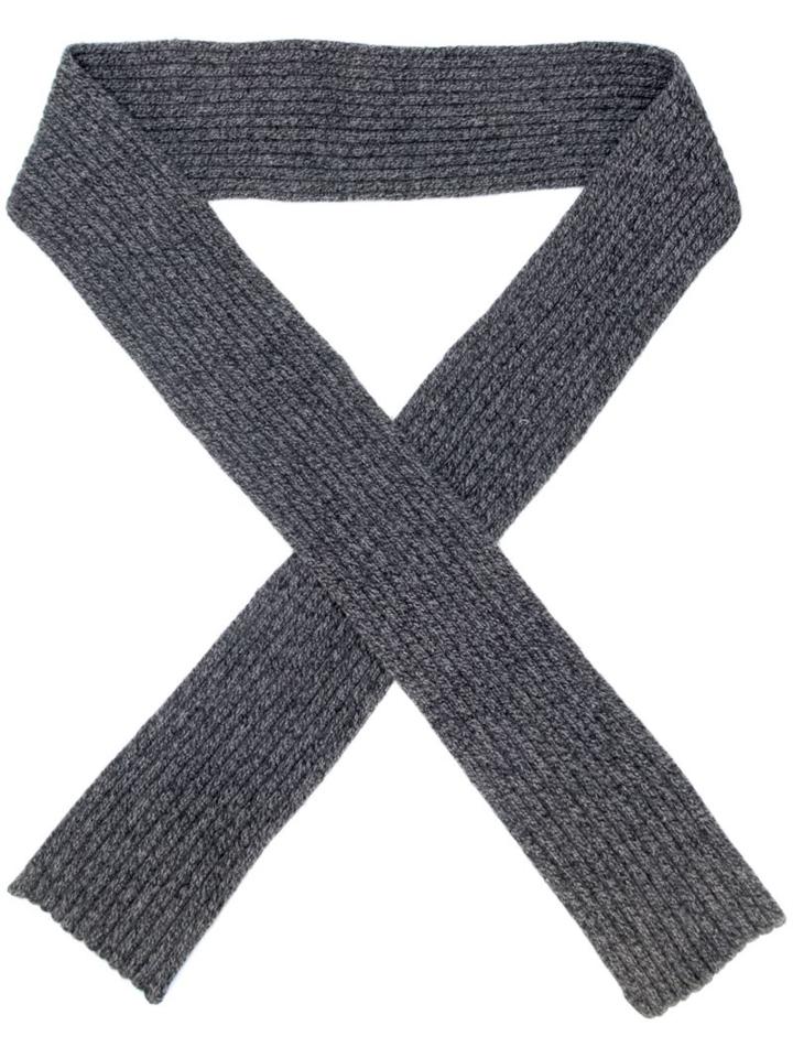 Marni Ribbed Knit Scarf, Men's, Grey, Cashmere/virgin Wool