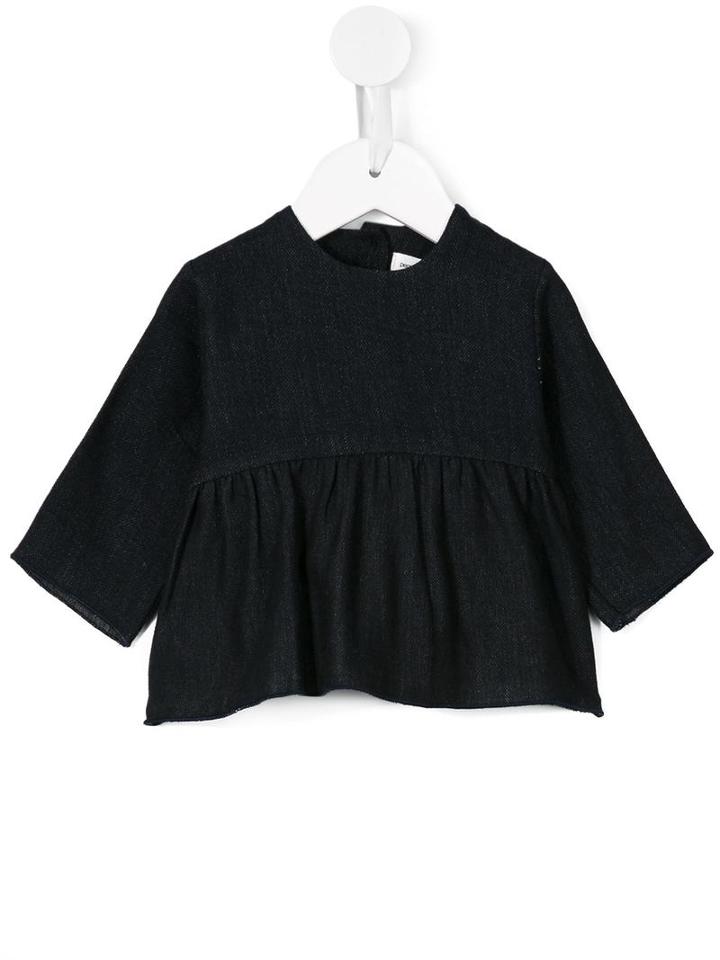 Pèqueno Tocon Pleated Hem Denim Top, Girl's, Size: New Born, Blue