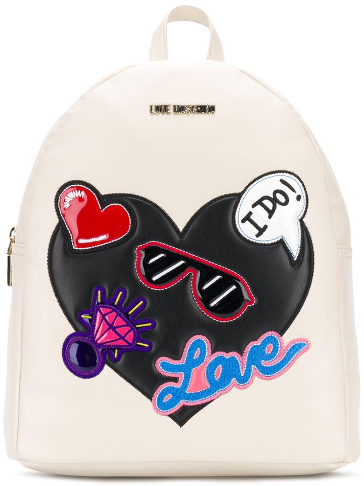 Love Moschino Logo Patch-work Backpack - Nude & Neutrals