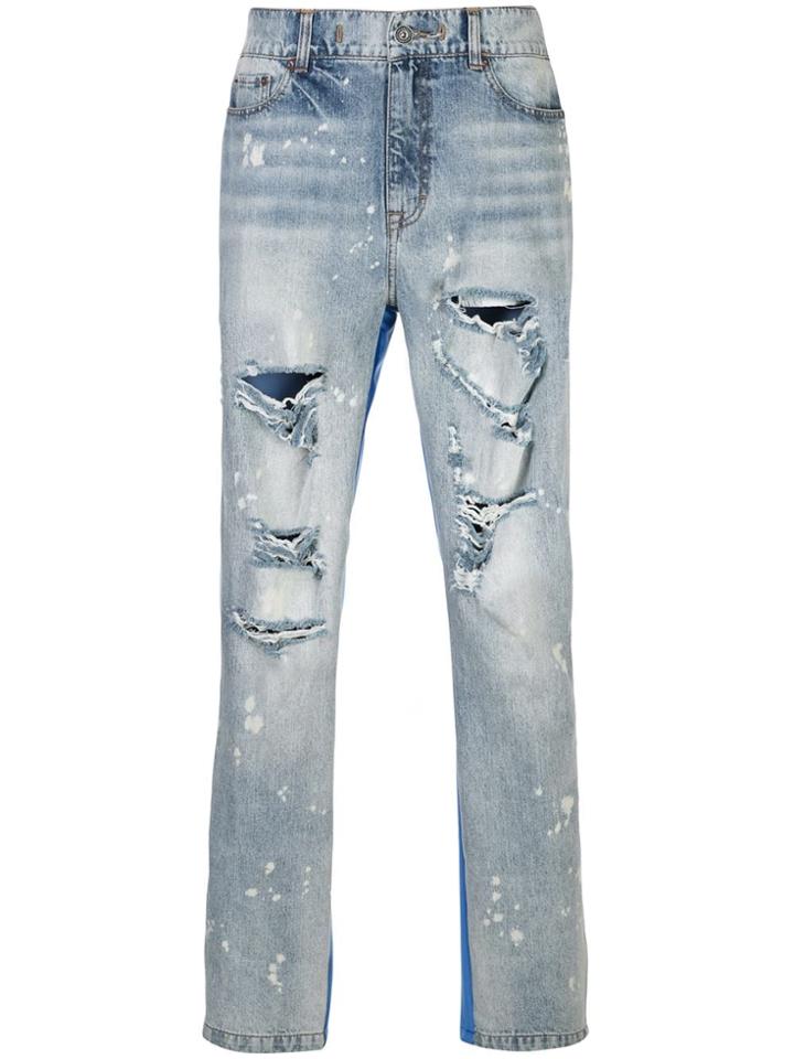 Mostly Heard Rarely Seen Half And Half Panelled Jeans - Blue